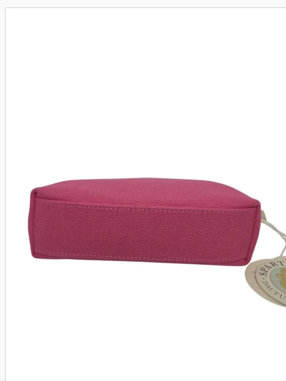 Spartina 449 Small Pink Cosmetic Case Gold Metallic Embroidered Flamingo  NEW